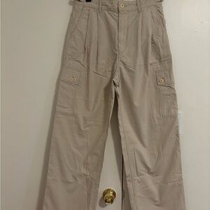 American Eagle Outfitters Women's Beige Pleated Cargo Pants